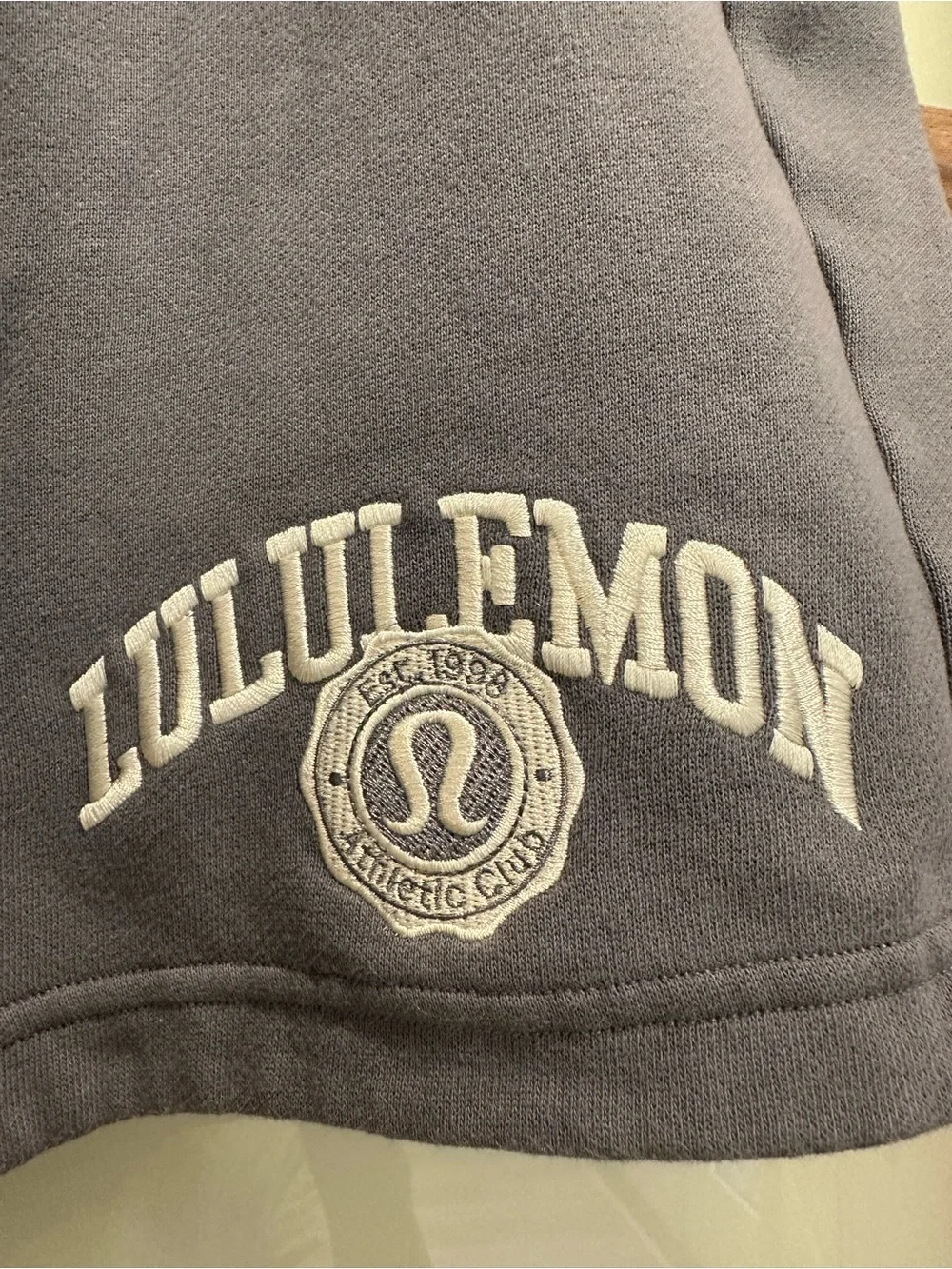 lululemon Scuba Midrise Oversized Women's Gray Athletic Logo Shorts